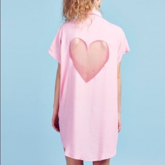lazy oaf red heart dress Lazy Oaf Heart Repeat Tie Dress